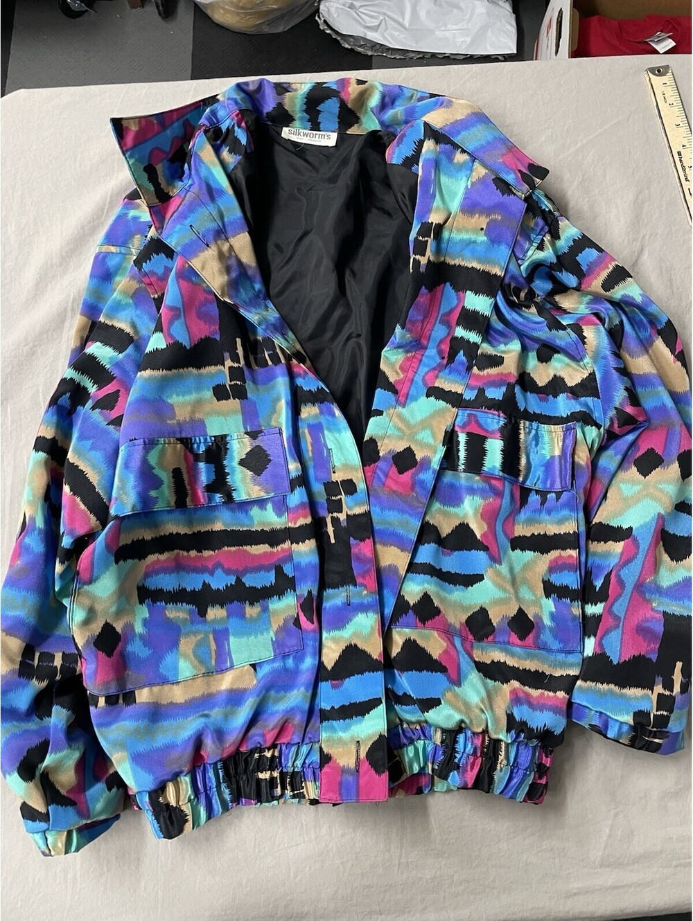 Silkworm's High Fashion Jacket Vintage Women's Art Zip Silkworms Bomber